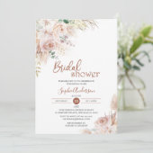 Invitation Rose Blush Boho Pampas Fête des mariées en herbe I (Debout devant)