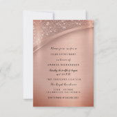 Invitation Rose Blush Fête d'anniversaire Étincelante (Devant)