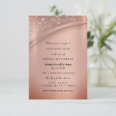 Invitation Rose Blush Fête d'anniversaire Étincelante (Debout devant)