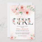 Invitation Rose Blush Floral C'est un Baby shower fille (Devant)