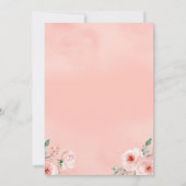 Invitation Rose Blush Floral Premier anniversaire Gril (Dos)
