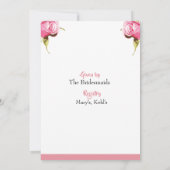 Invitation Rose Blush Floral Vert Africain Américain (Dos)