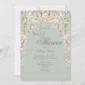 Invitation Rose Blush Sage Vert Floral Fleur sauvage Bride (Devant)
