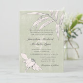 Invitation Rose Blush Simple Jardin Floral Mariage chrétien (Debout devant)