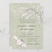 Invitation Rose Blush Simple Jardin Floral Mariage chrétien (Devant / Derrière)
