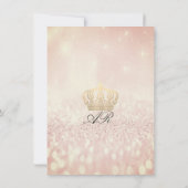 Invitation Rose BlushGlitter Couronne Parties scintillant roy (Dos)