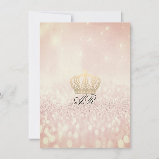 Invitation Rose BlushGlitter Couronne Parties scintillant roy (Dos)