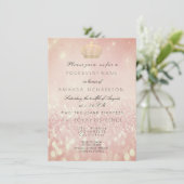 Invitation Rose BlushGlitter Couronne Royale Glitter 16ème M (Debout devant)