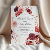 Invitation Rose bohémien Marsala Fête des mariées