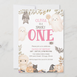 Invitation Rose Boho Fantomatique Un An Cute Ghost