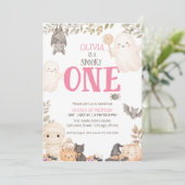 Invitation Rose Boho Fantomatique Un An Cute Ghost (Debout devant)