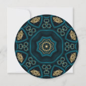 Invitation Rose Boho Gold Vert Mandala (Devant)