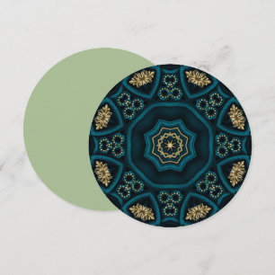 Invitation Rose Boho Gold Vert Mandala
