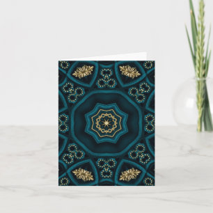 Invitation Rose Boho Gold Vert Mandala