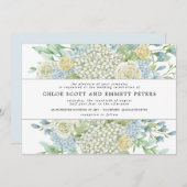 Invitation Rose Boho moderne Hydrangea Mariage Floral (Devant / Derrière)