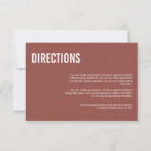 Invitation Rose Boho simple Typographie Mariage Directions (Devant)