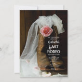 Invitation Rose Boots Dernier Rodéo Western Bachelorette Part (Devant)