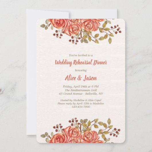 Invitation Rose Borders (Devant)