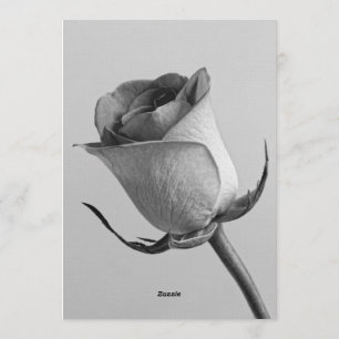 Invitation Rose Bouddha Minimaliste Artistique Noir et Blanc