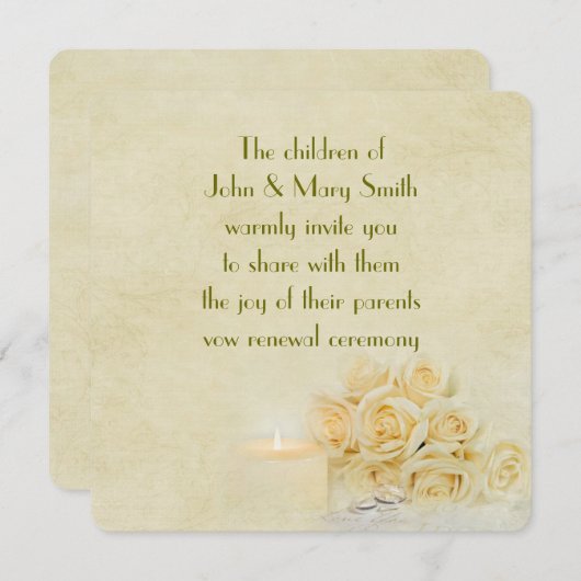 Invitation Rose Bouquet (Devant / Derrière)