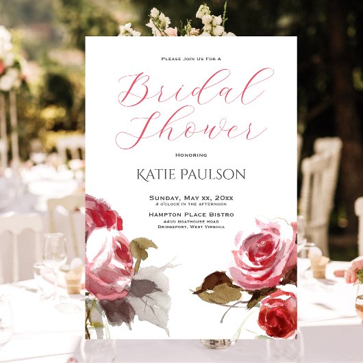 Invitation Rose Bouquet Élégante Fête des mariées rose