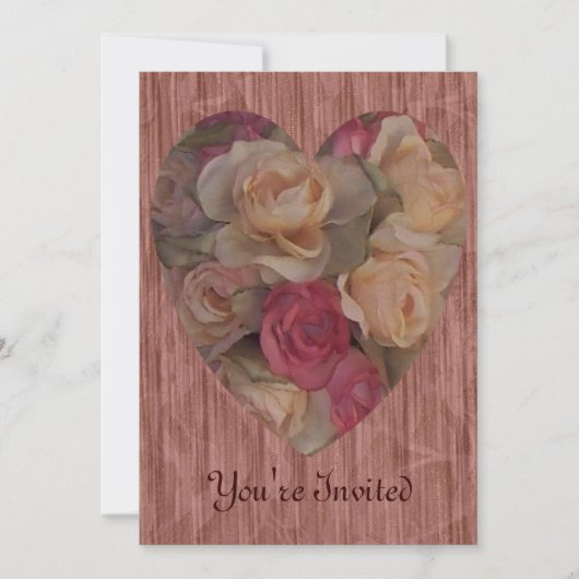 Invitation Rose Bouquet Heart (Devant)