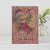 Invitation Rose Bouquet Heart (Debout devant)