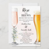 Invitation Rose & Brews Couples Mariage Eucalyptus Verdure (Devant)