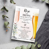 Invitation Rose & Brews Couples Mariage Eucalyptus Verdure