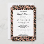 Invitation Rose Brown Gold Leopard animal (Devant)