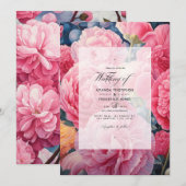 Invitation Rose Bubble Gum, Barbe à Papa & Mariage de Fraise (Devant / Derrière)