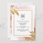 Invitation ROSE BUDGET Gold Feuilles de mariage Inviter QR Co (Dos)