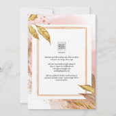 Invitation ROSE BUDGET Gold Feuilles de mariage Inviter QR Co (Dos)