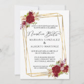 Invitation Rose Burgundy  Nuestra Boda Or (Devant)