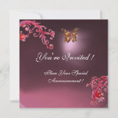 Invitation ROSE BUTTERFLY AMÉTHYST rouge vif (Dos)