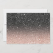 Invitation Rose cadre or noir parties scintillant ombre photo (Dos)
