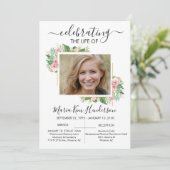 Invitation Rose Célébration de la vie funéraire Photo (Debout devant)