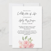 Invitation Rose Celebration of Life Funeral (Devant)