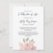 Invitation Rose Celebration of Life Photo Funeral (Dos)