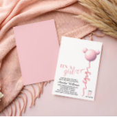 Invitation Rose C'est une fille Teddy Balloon Shower