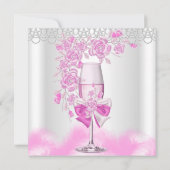 Invitation Rose Champagne Blanc Anniversaire (Dos)