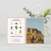 Invitation Rose chaque année Rodeo Cowboy Anniversaire de enf (Debout devant)