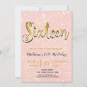 Invitation Rose chatoyant | Sweet 16 (Devant)