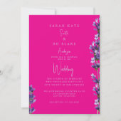 Invitation Rose chaud & Lavender Floral Pas de parents Mariag (Devant)
