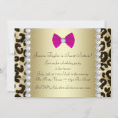 Invitation Rose Chaud Léopard Sweet Seize Ans (Dos)