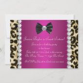 Invitation Rose Chaud Léopard Sweet Seize Ans (Dos)