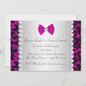 Invitation Rose Chaud Léopard Sweet Seize Ans (Dos)