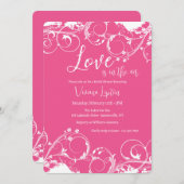 Invitation Rose chaud ornemental (Devant / Derrière)