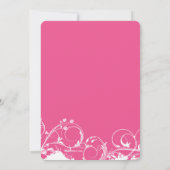 Invitation Rose chaud ornemental (Dos)