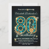 Invitation Rose chic Amethyst Bijoux Turquoises or 80e annive (Devant)